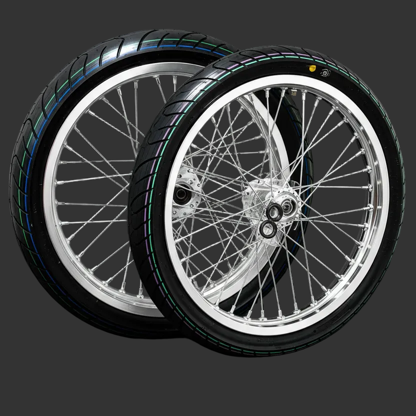 Chrome Light Bee/Eride Supermoto Wheel Set