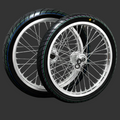 Chrome Light Bee/Eride Supermoto Wheel Set