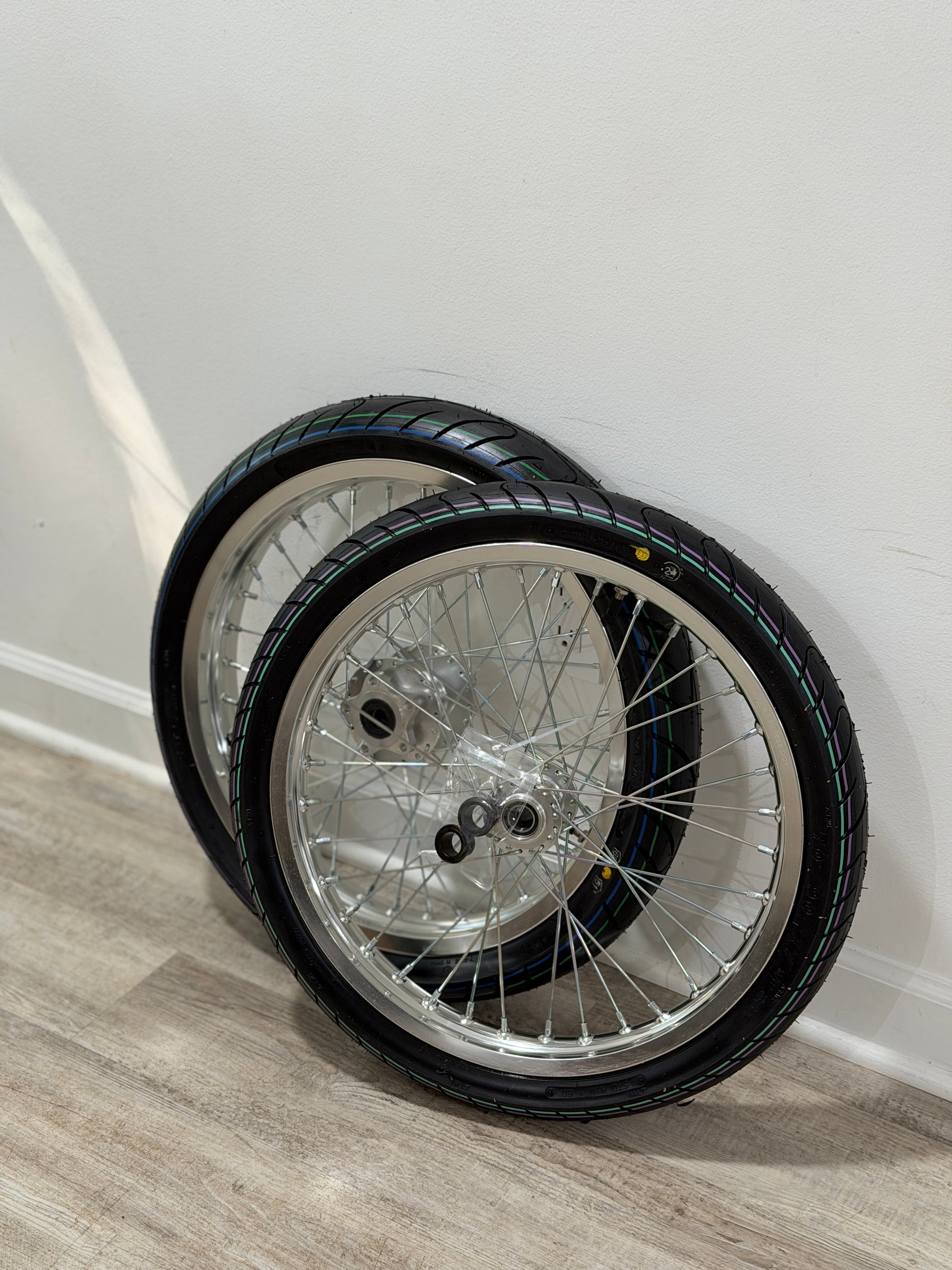 Chrome Light Bee/Eride Supermoto Wheel Set